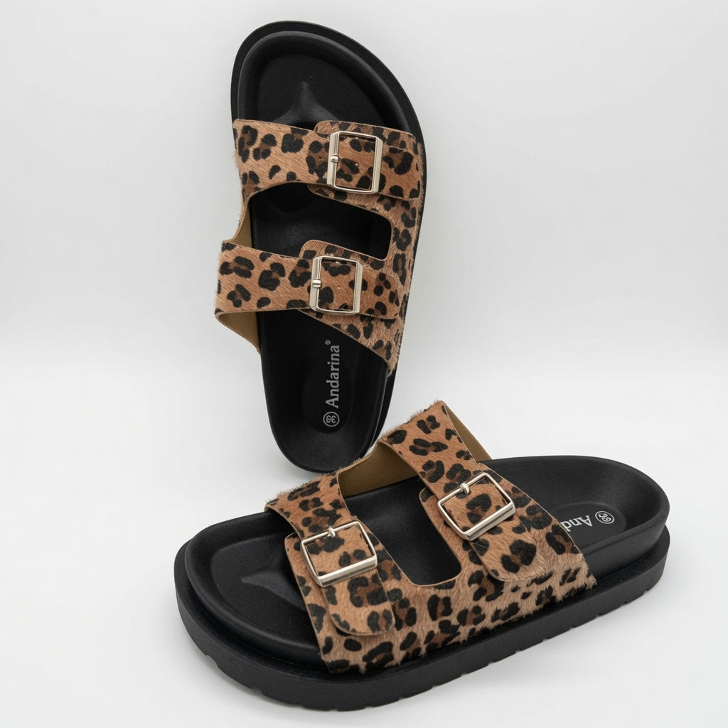 Sandalias con Estampado Leopardo