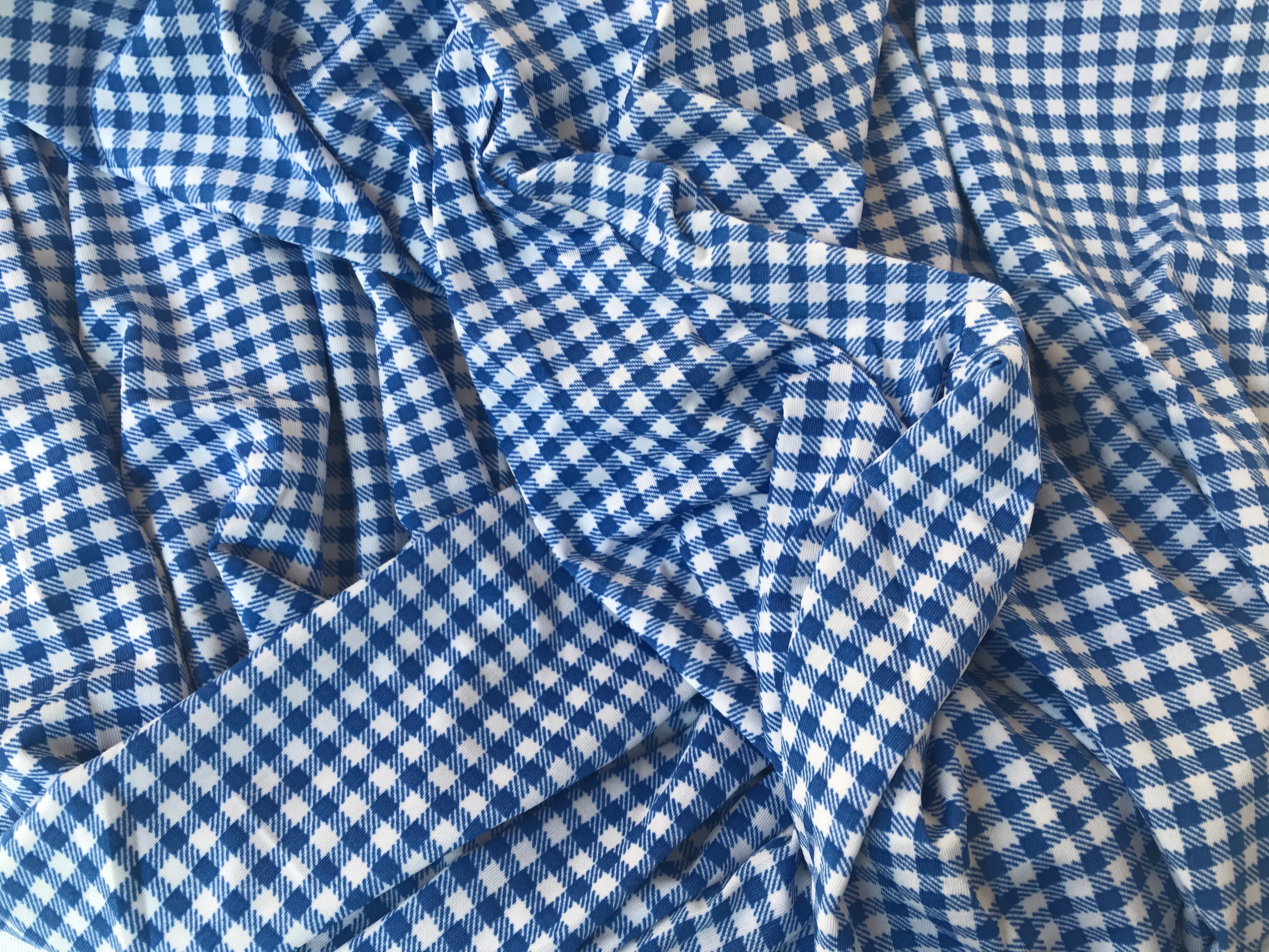 Pantalón Cuadros Vichy Azul – Cintura Elástica y Bolsillos