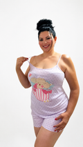 Pijama de Tirantes con Short Estampado Osito Lila