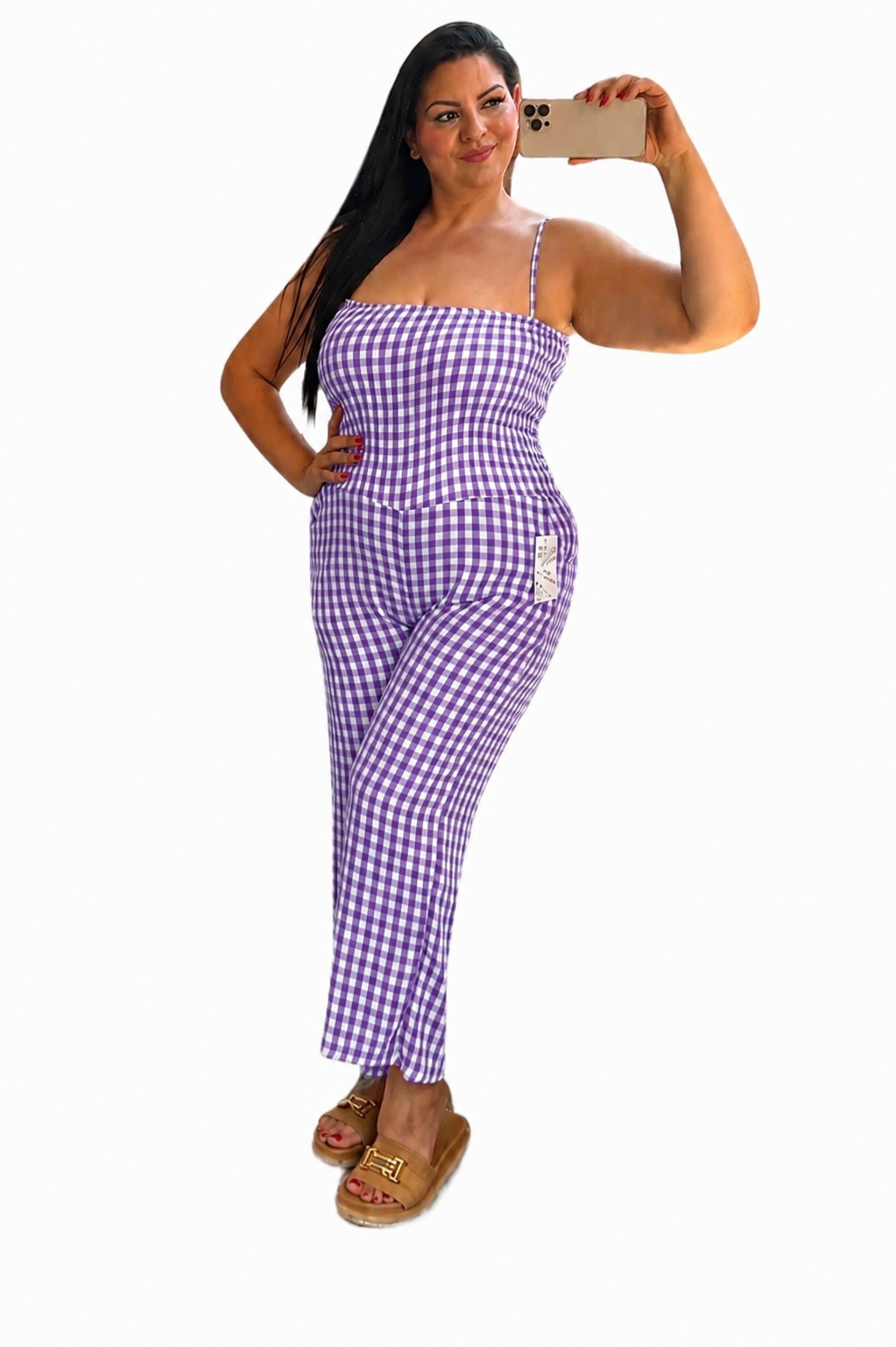 Mono Vichy Lila – Tirantes Ajustables