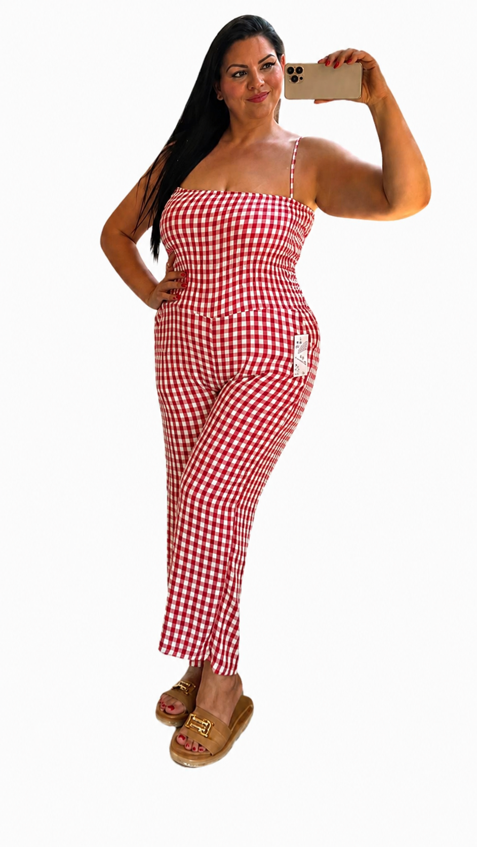 Mono Vichy Rojo – Tirantes Ajustables
