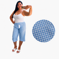 Pantalón Capri Cuadros Vichy azul