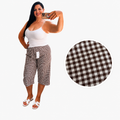 Pantalón Capri Cuadros Vichy marrón chocolate