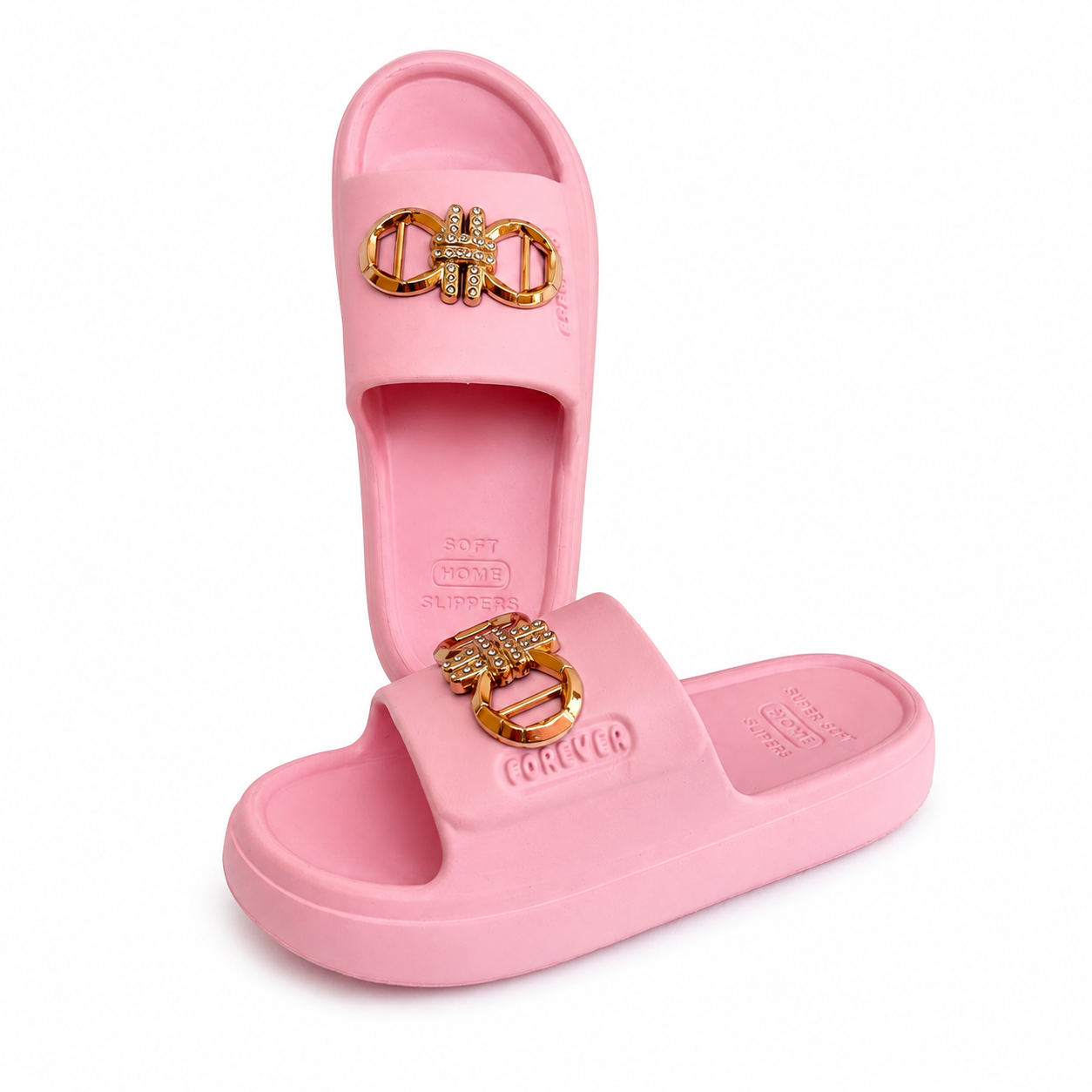Sandalias Comfort con Hebilla Decorativa – Color Rosa