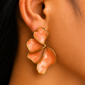 Pendientes flor Coral Nacarado