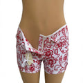 Shorts Playeros con Estampado Floral Rojo y Bolsillo para Móvil - Estilo Tropical